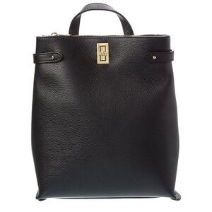 Italian Leather Backpack, Black
